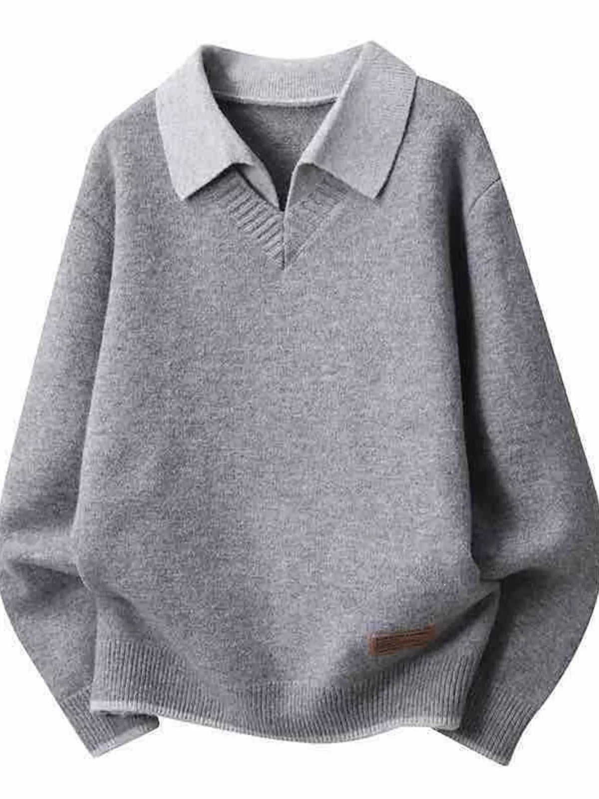 Men's Plus Size Polo Collar Long Sleeve Sweater - Flip Flop Dynasty