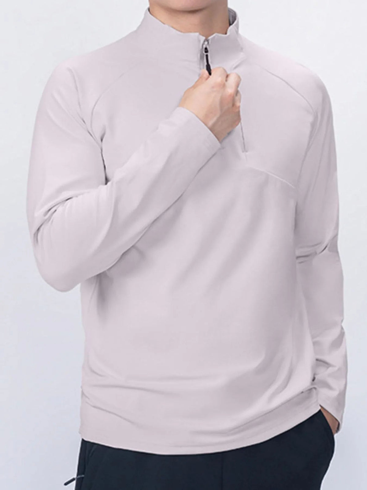 Men's Plus Size Quarter Zip Long Sleeve top - Flip Flop Dynasty