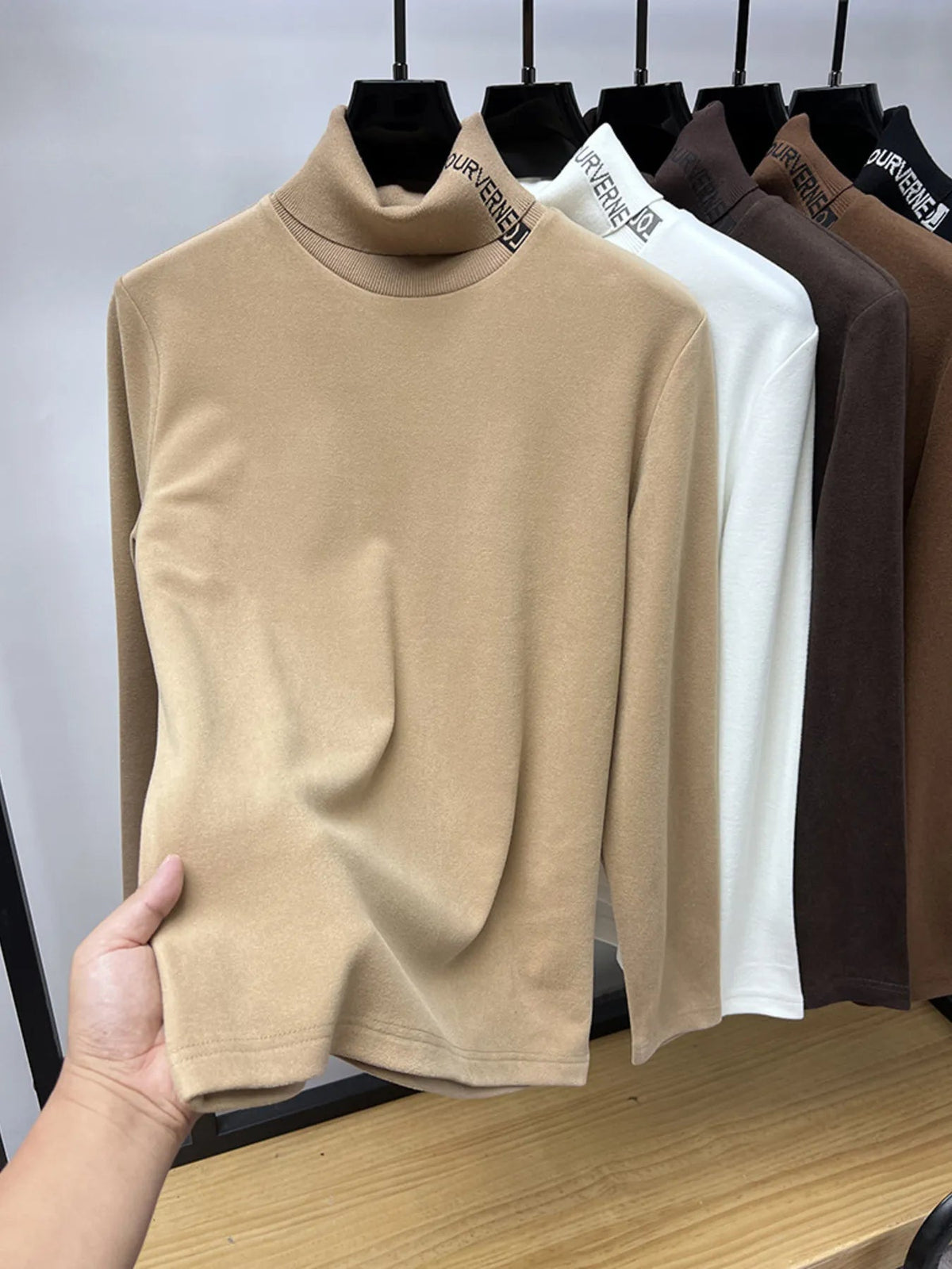 Men's Plus Size Turtleneck Long Sleeve Top - Flip Flop Dynasty
