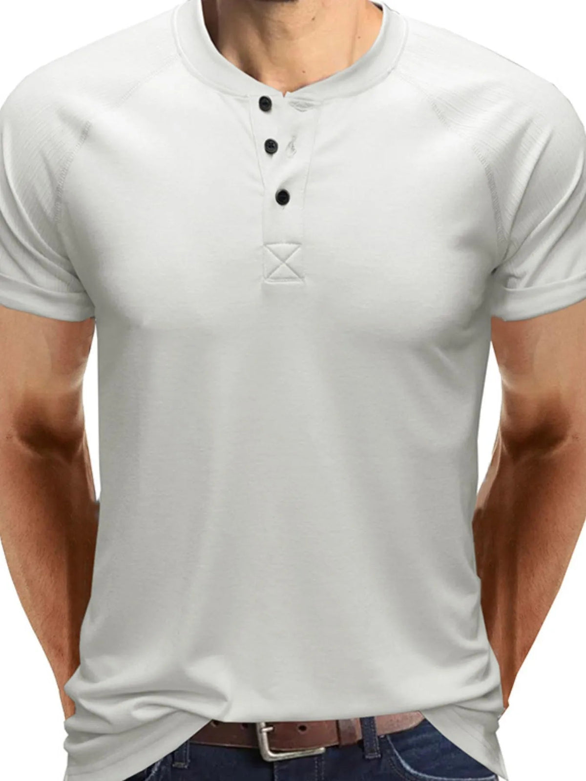 Men's Short Sleeve Henley Button Top - Flip Flop Dynasty