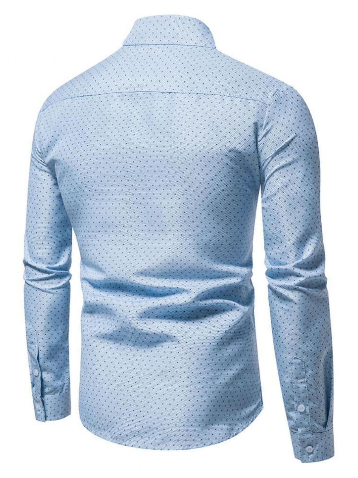 Men's Slim Fit Dotted Pattern Long Sleeve Shirt - Flip Flop Dynasty
