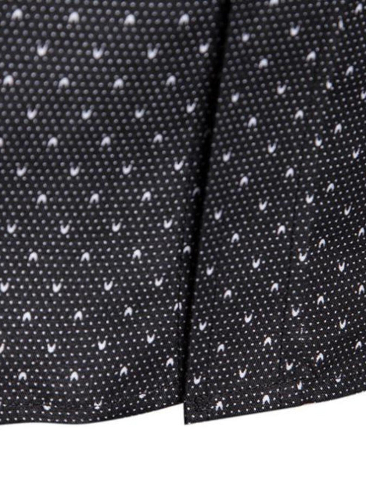 Men's Slim Fit Dotted Pattern Long Sleeve Shirt - Flip Flop Dynasty