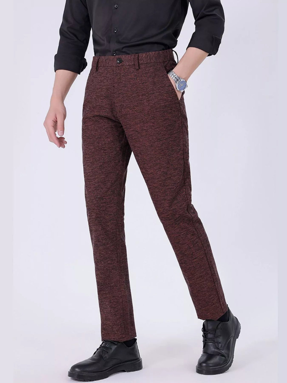 Men's Textured Slim-Fit Pants - Flip Flop Dynasty