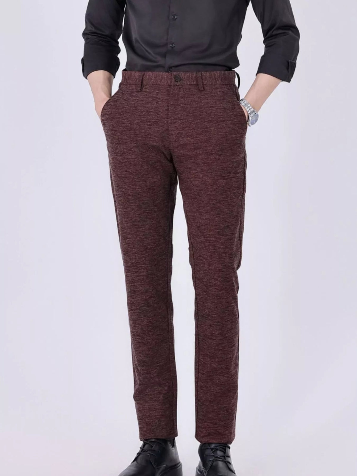 Men's Textured Slim-Fit Pants - Flip Flop Dynasty