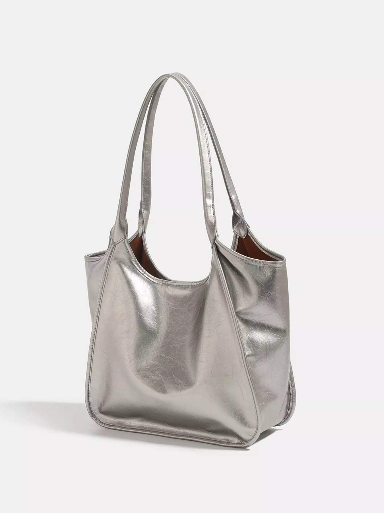 Metallic PU Leather Tote Bag - Flip Flop Dynasty