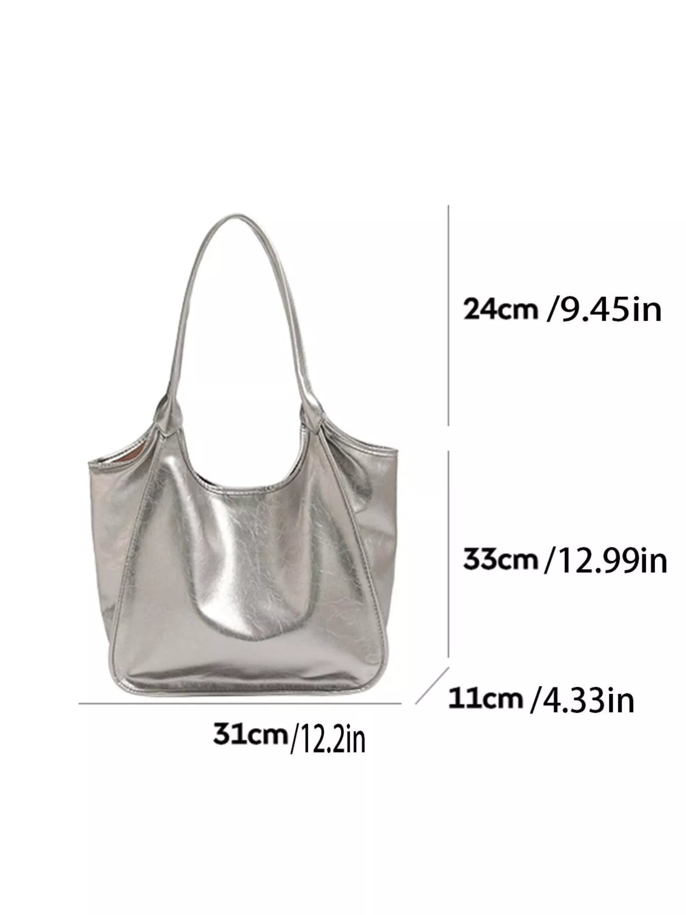 Metallic PU Leather Tote Bag - Flip Flop Dynasty