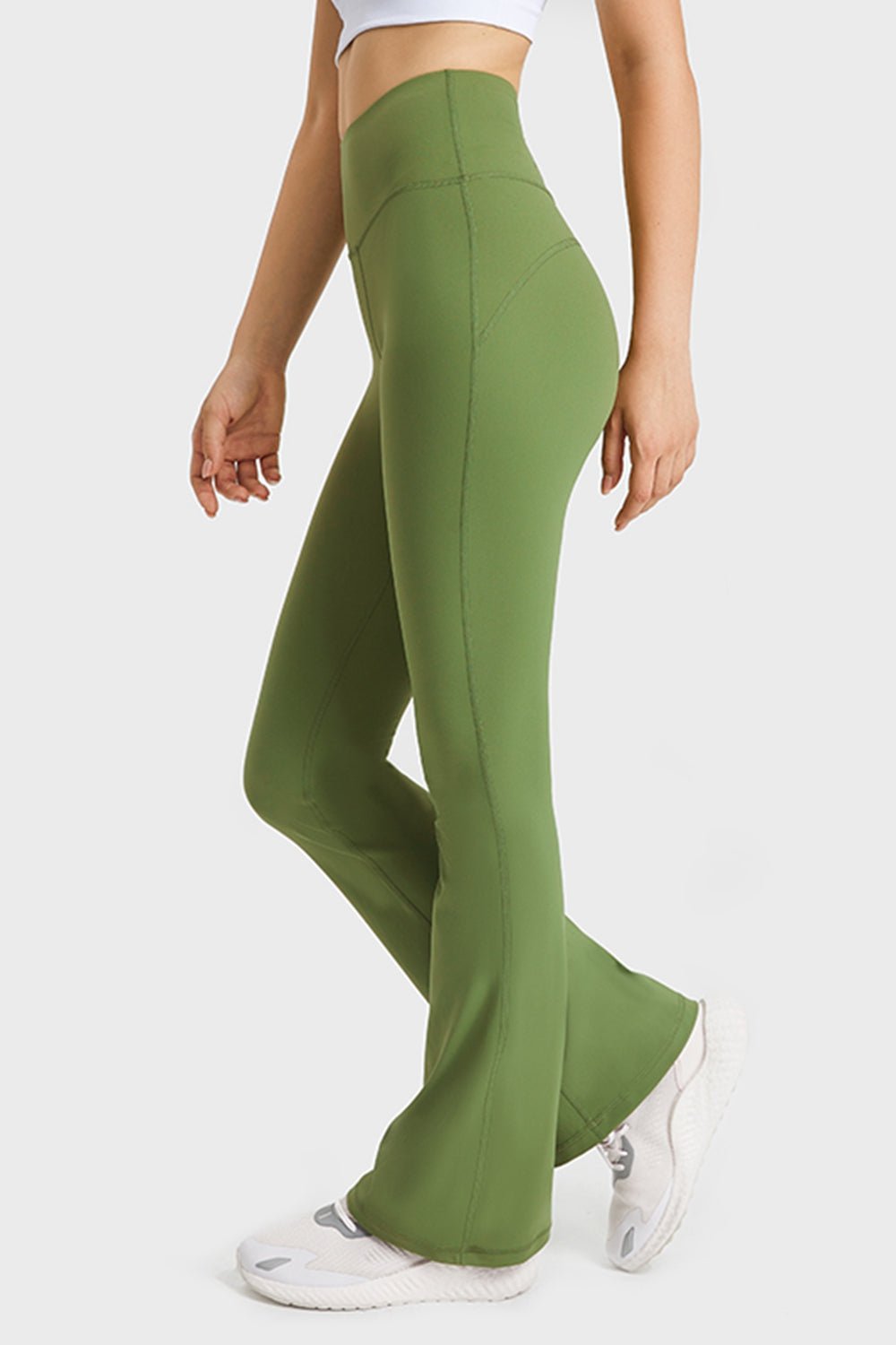 Millennia Elastic Waist Flare Yoga Pants - Flip Flop Dynasty