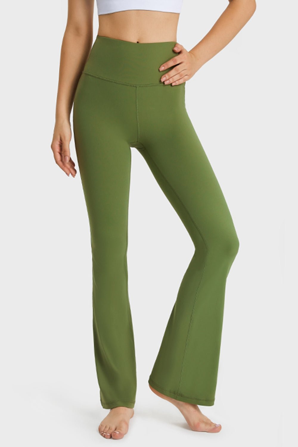Millennia Elastic Waist Flare Yoga Pants - Flip Flop Dynasty