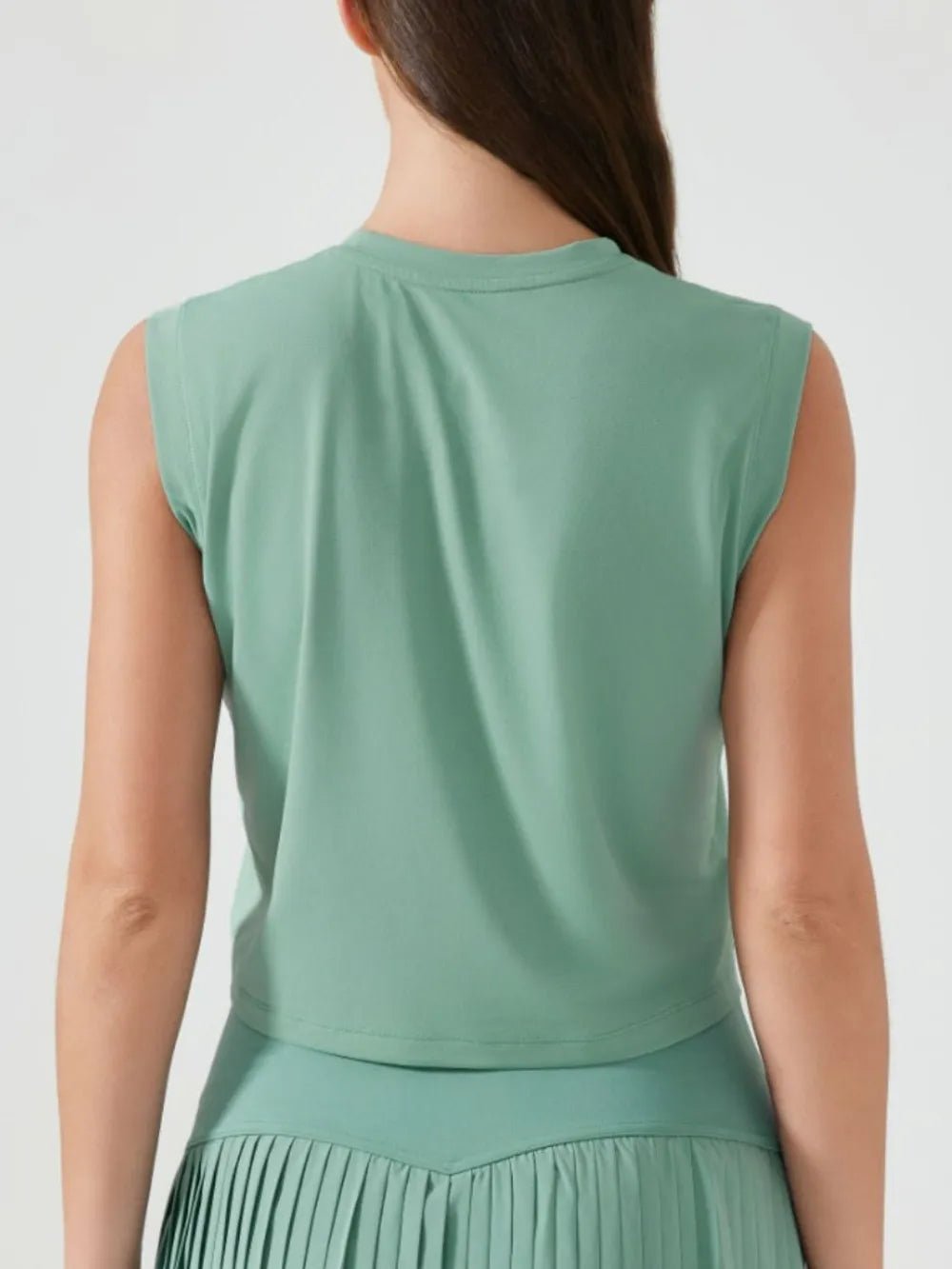 Millennia Round Neck Cropped Active Tank - Flip Flop Dynasty