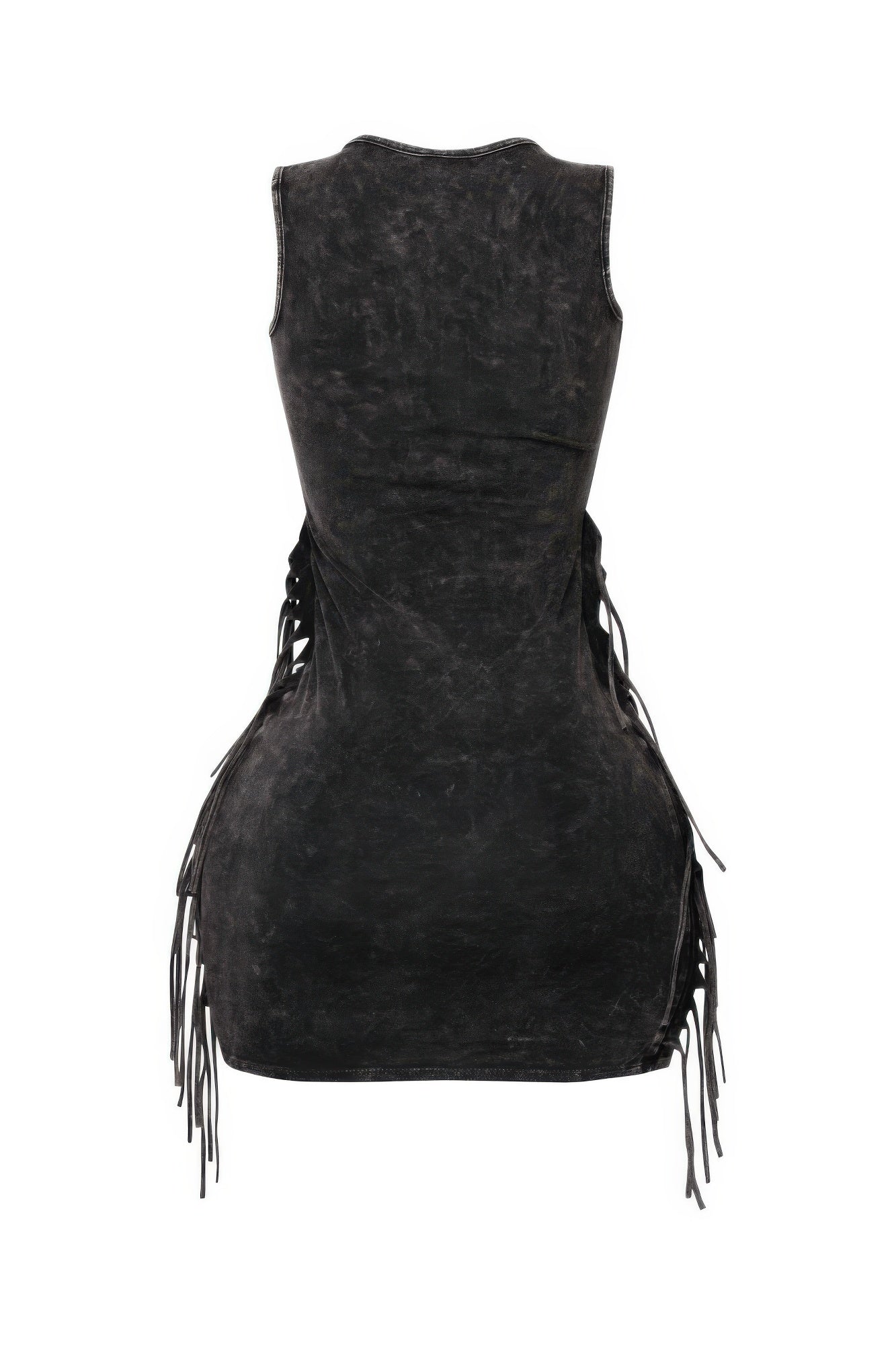 Mineral Washed Side Fringe Mini Dress - Flip Flop Dynasty