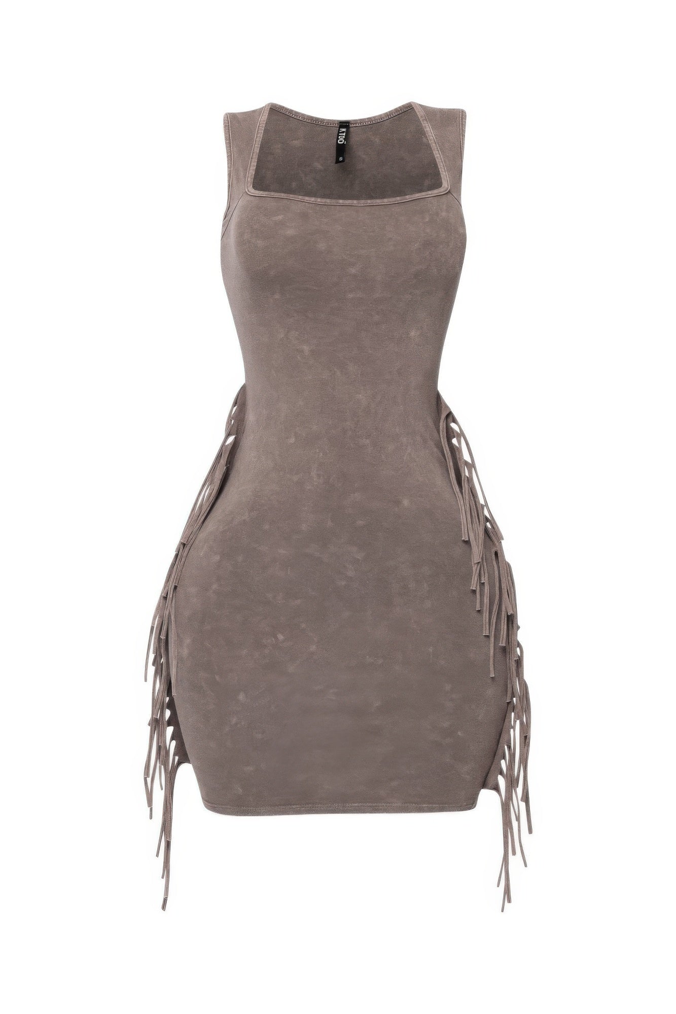 Mineral Washed Side Fringe Mini Dress - Flip Flop Dynasty