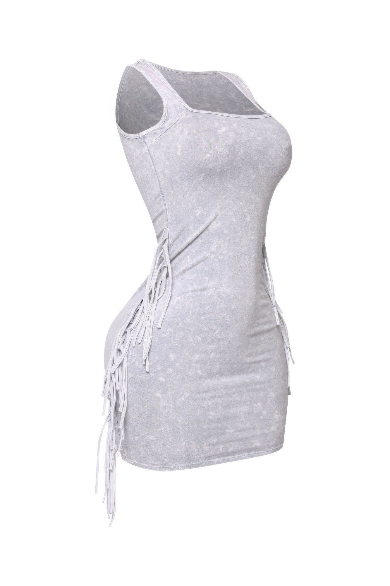 Mineral Washed Side Fringe Mini Dress - Flip Flop Dynasty