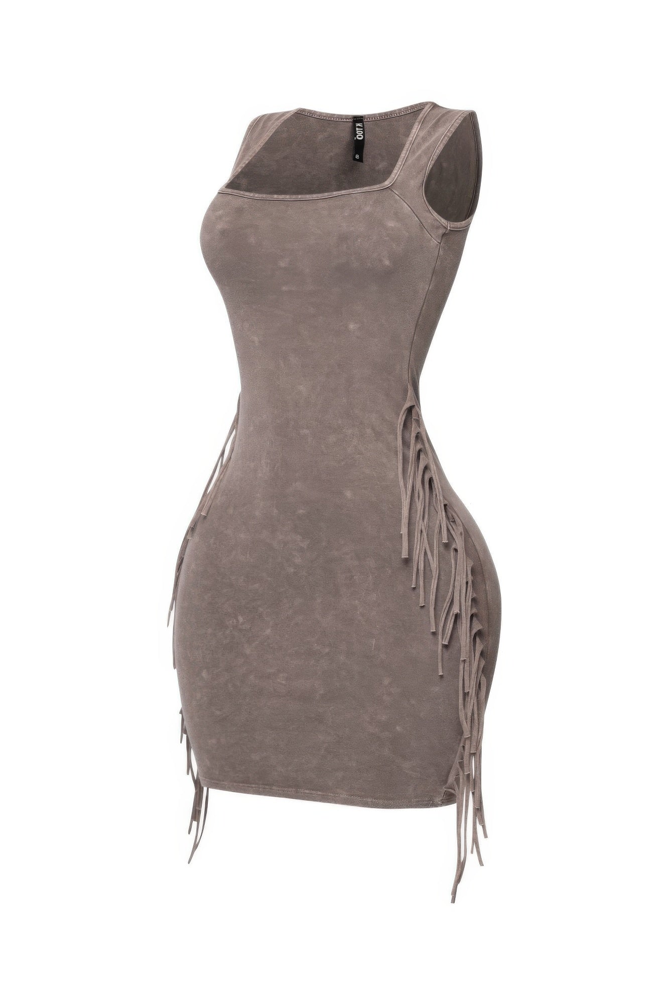 Mineral Washed Side Fringe Mini Dress - Flip Flop Dynasty