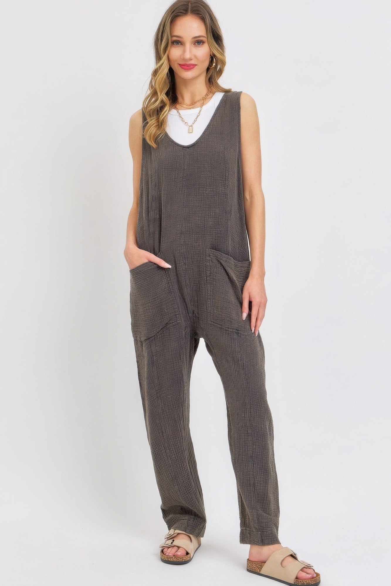 Mineral Washed Summer Jumpsuit - Flip Flop Dynasty