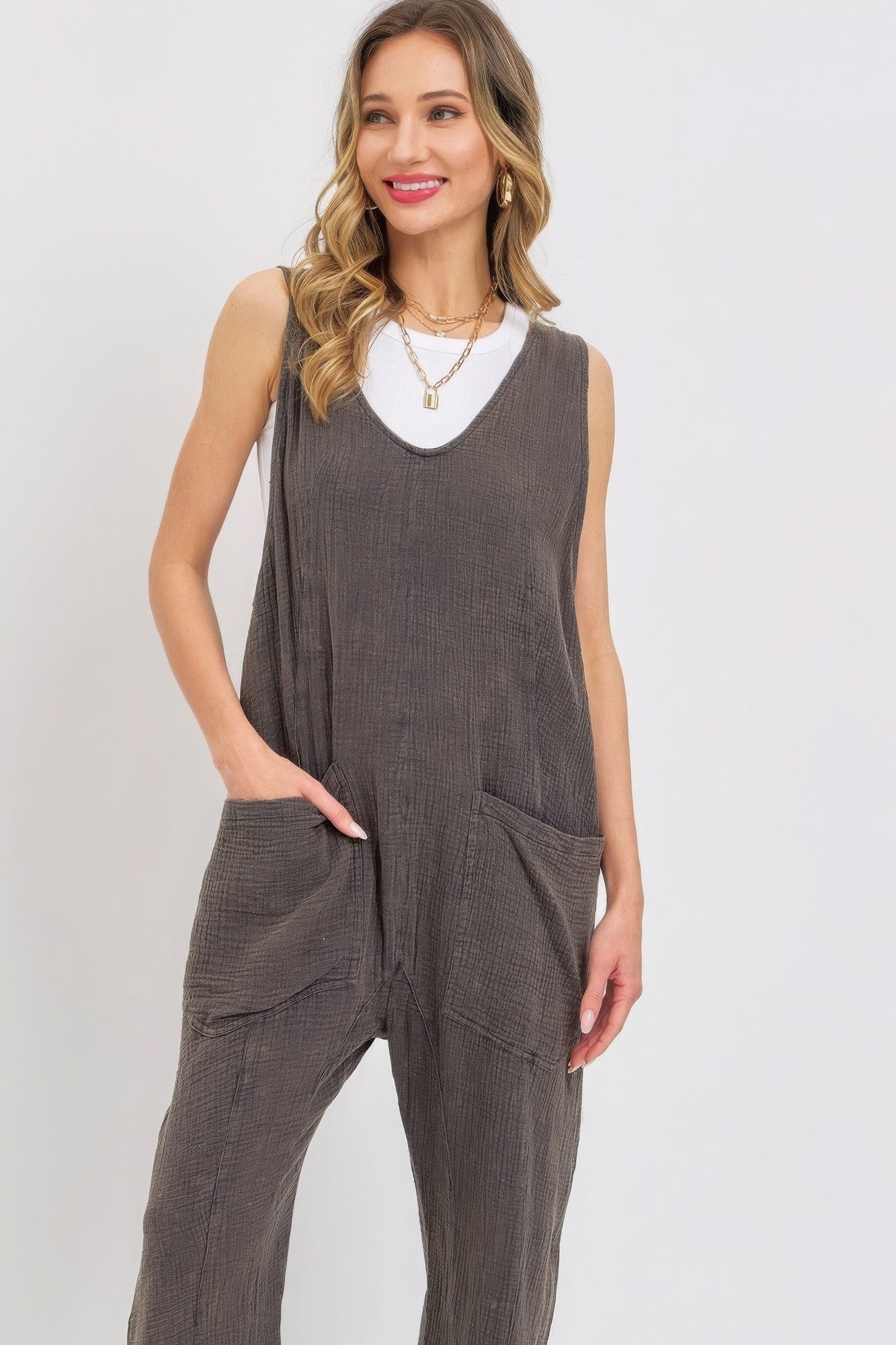 Mineral Washed Summer Jumpsuit - Flip Flop Dynasty