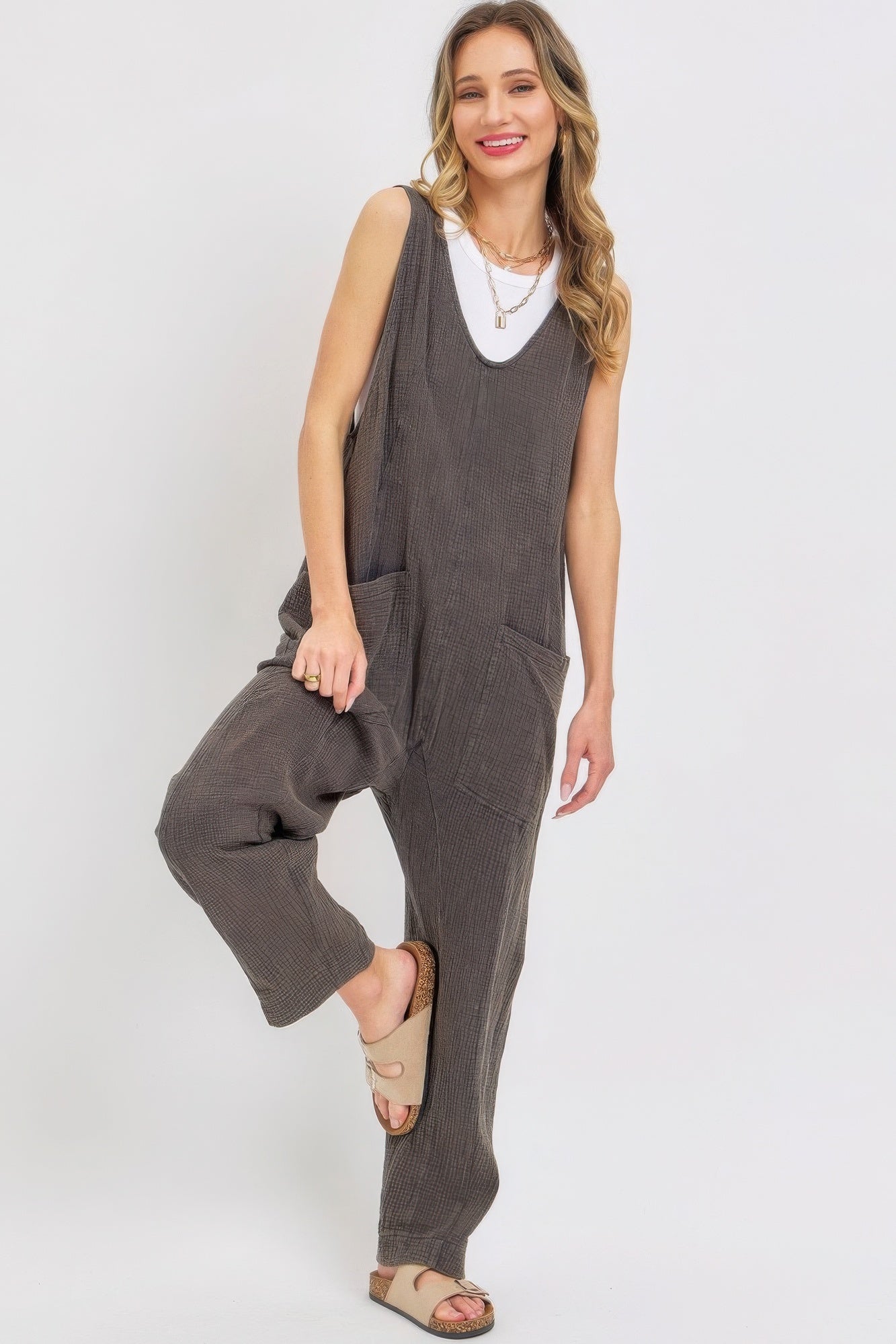 Mineral Washed Summer Jumpsuit - Flip Flop Dynasty