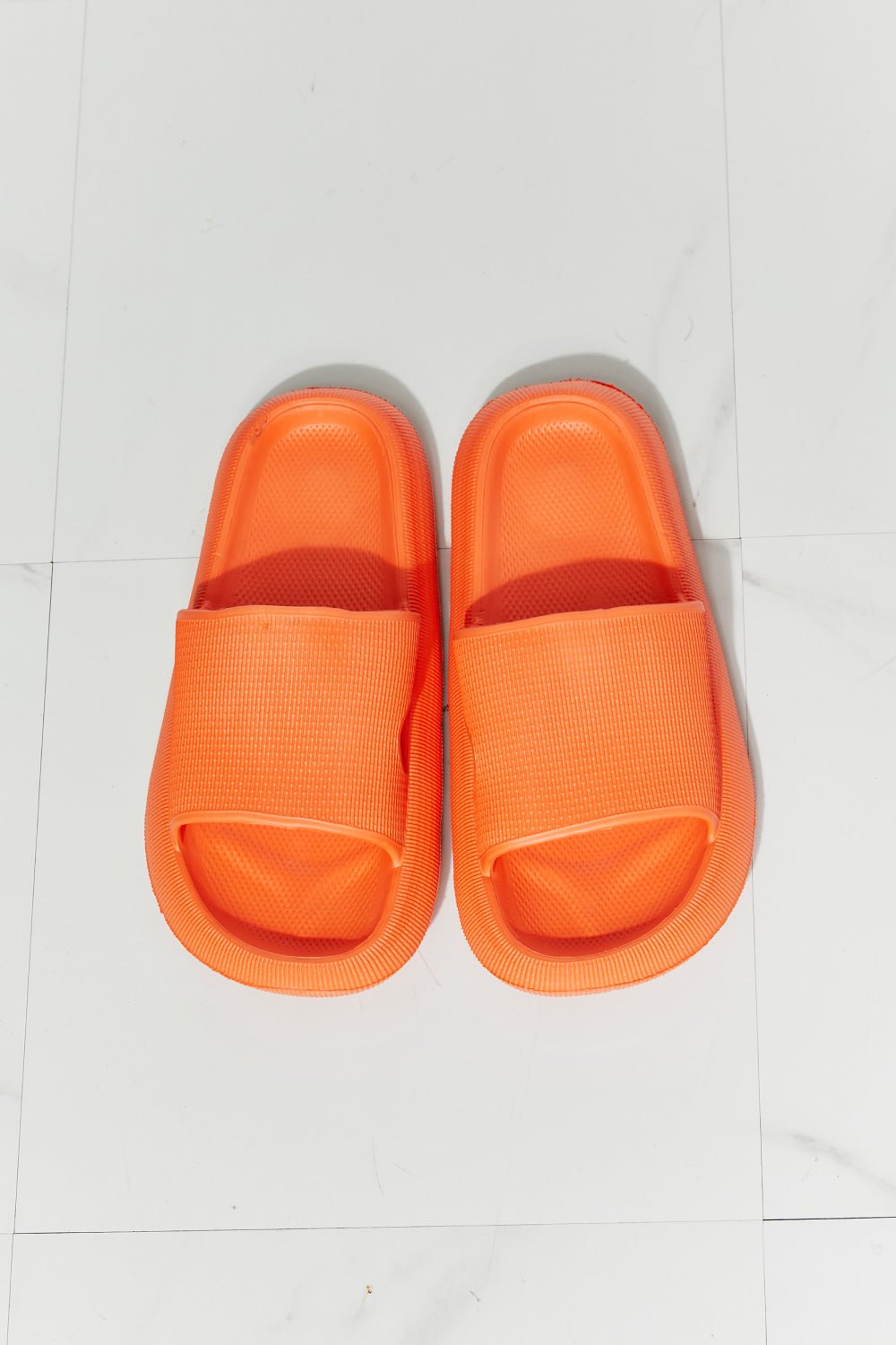 MMShoes Arms Around Me Open Toe Slide in Orange - Flip Flop Dynasty