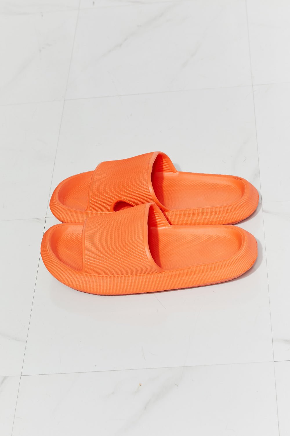 MMShoes Arms Around Me Open Toe Slide in Orange - Flip Flop Dynasty