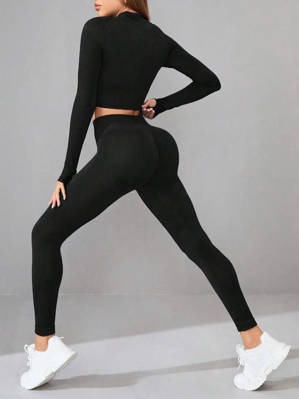 Mock Neck Long Sleeve Top and Leggings Active Set - Flip Flop Dynasty