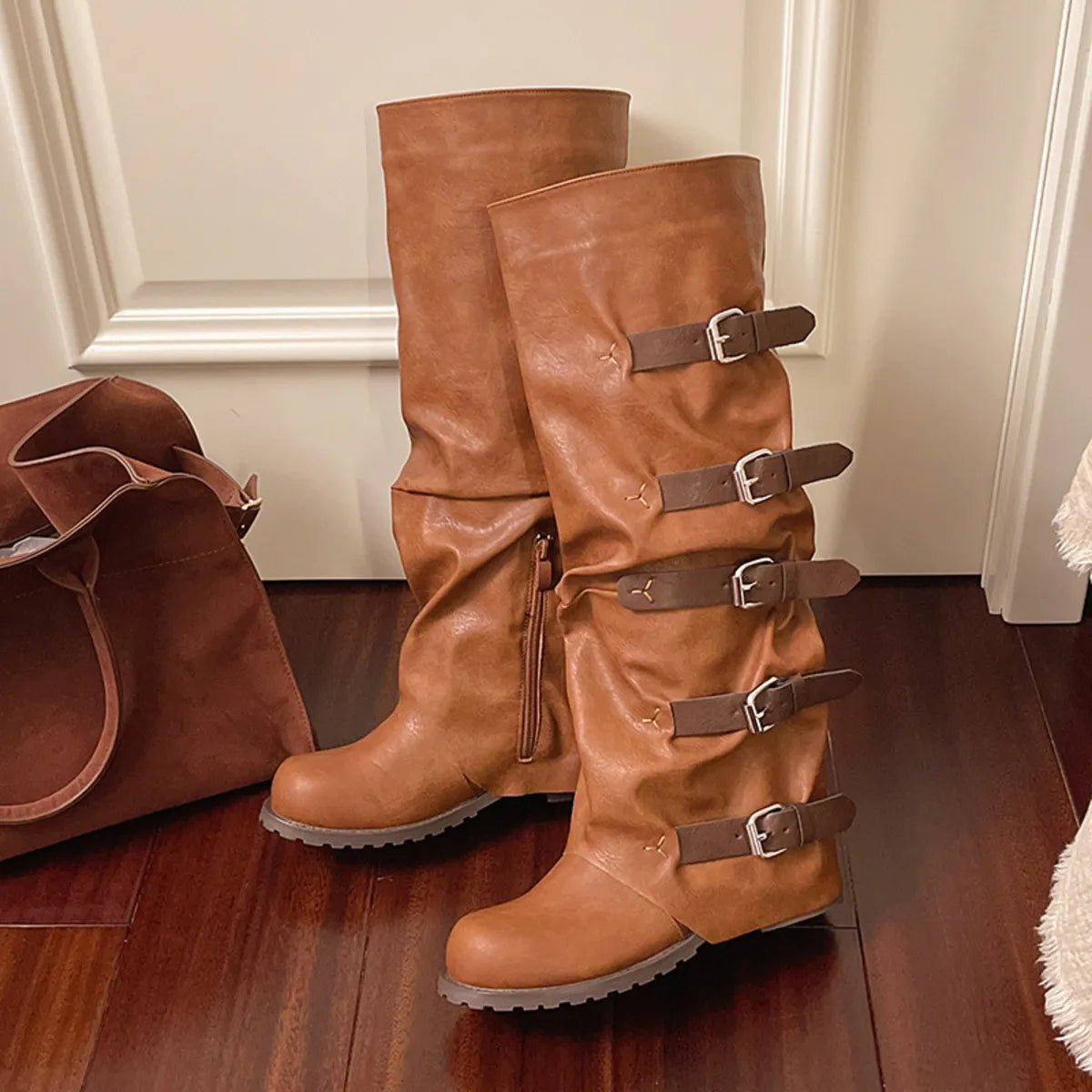 Multi - Buckle Knee - High Boots - Flip Flop Dynasty