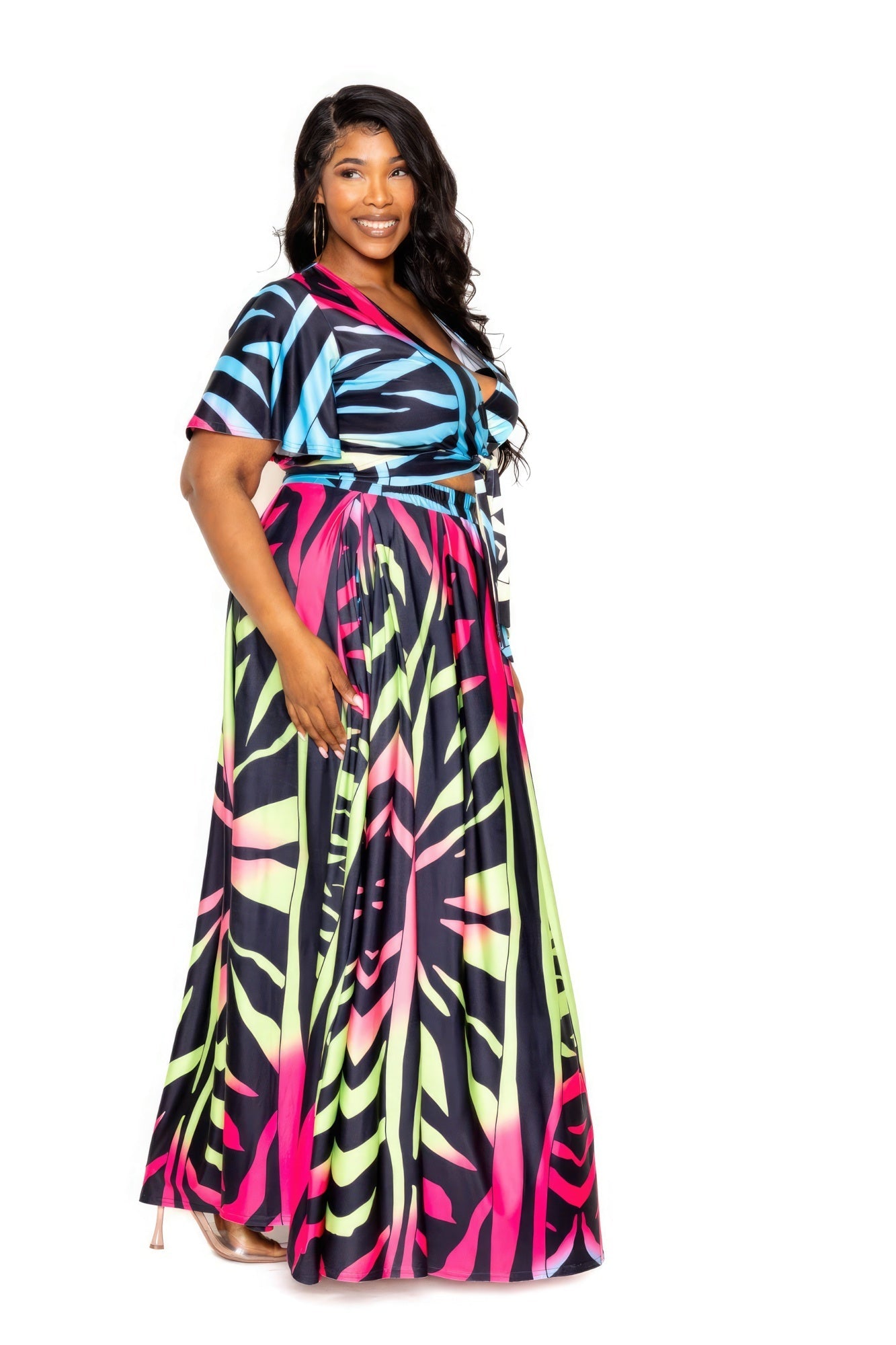 Ombre Animal Maxi Skirt & Top Set - Flip Flop Dynasty