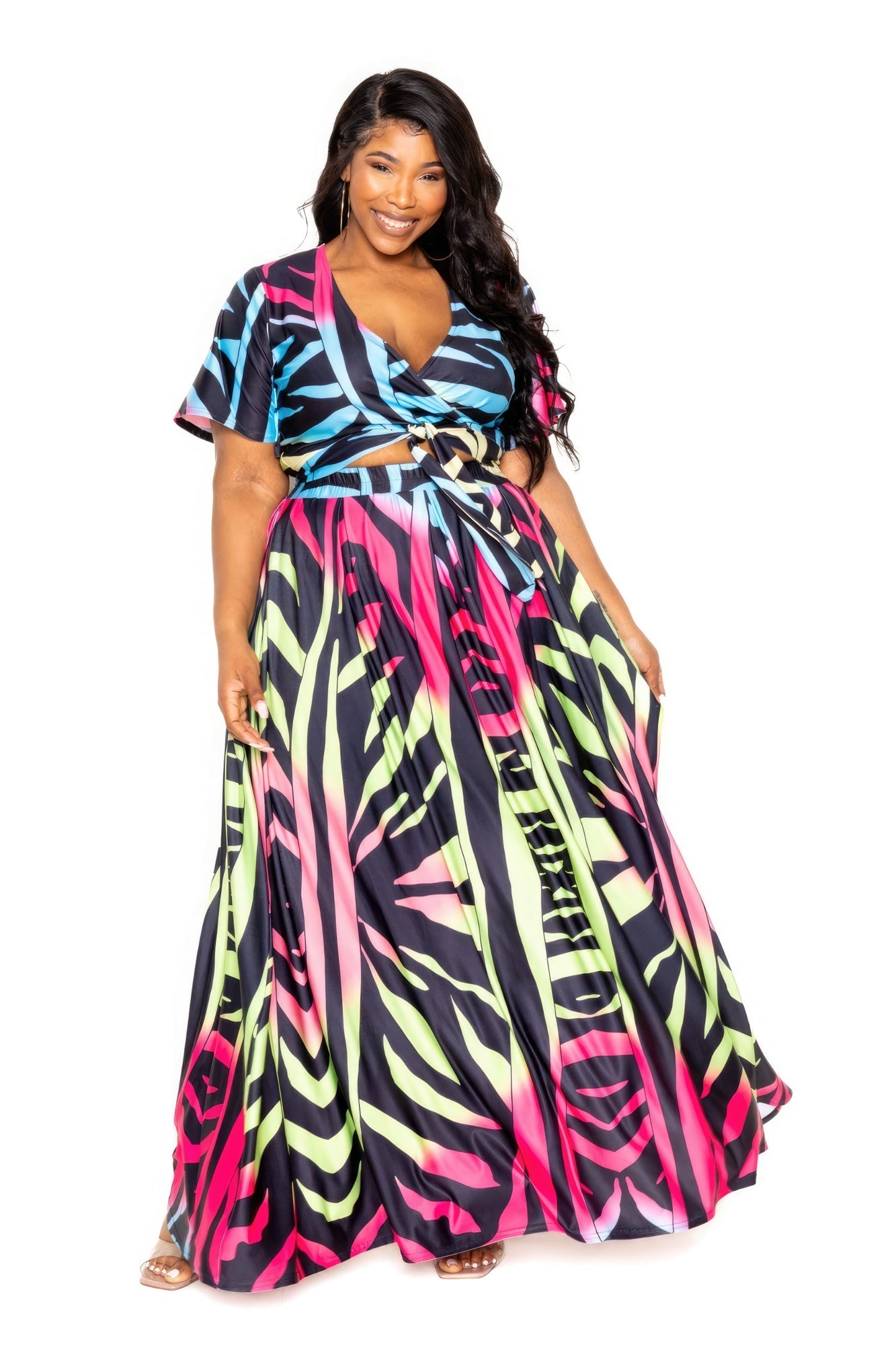 Ombre Animal Maxi Skirt & Top Set - Flip Flop Dynasty