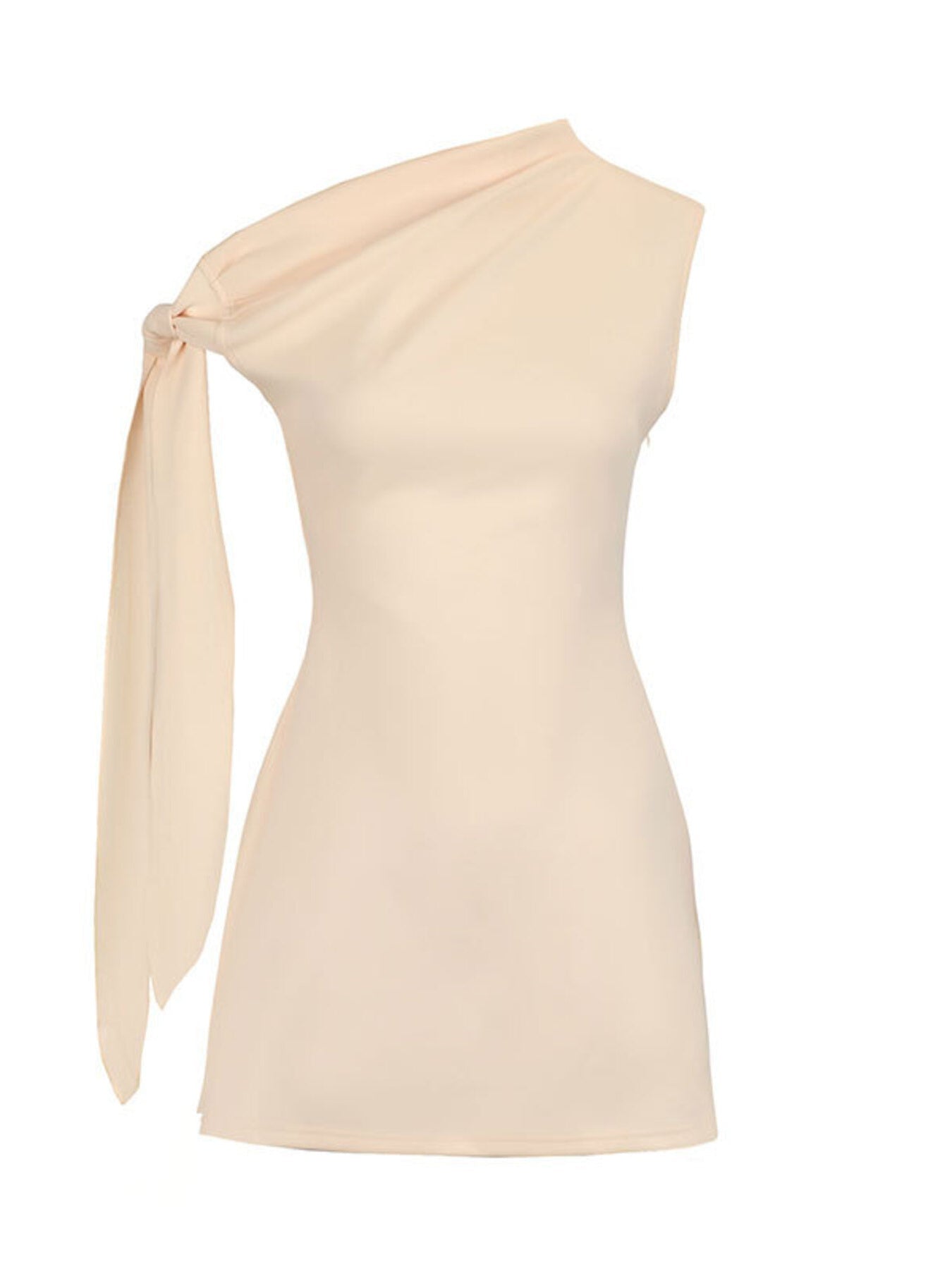 One - Shoulder Bowknot Mini Dress - Flip Flop Dynasty