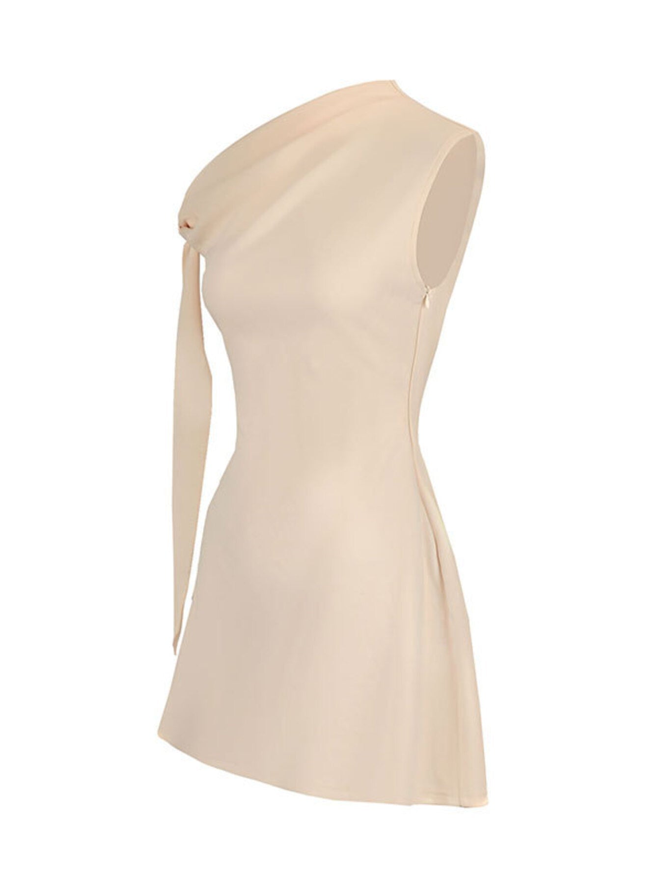 One - Shoulder Bowknot Mini Dress - Flip Flop Dynasty