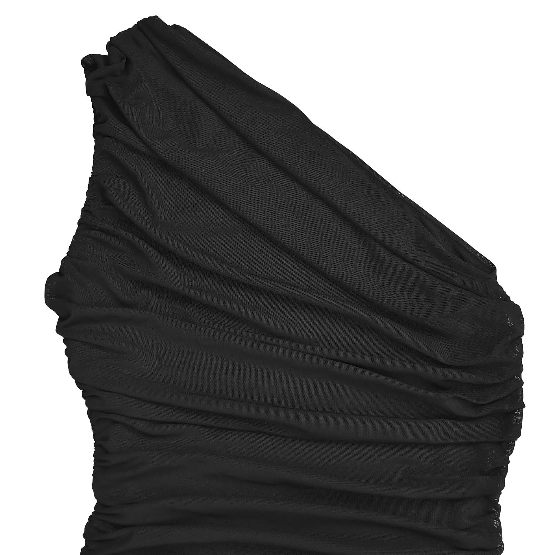 One - Shoulder Ruched Bodycon Maxi Dress - Flip Flop Dynasty