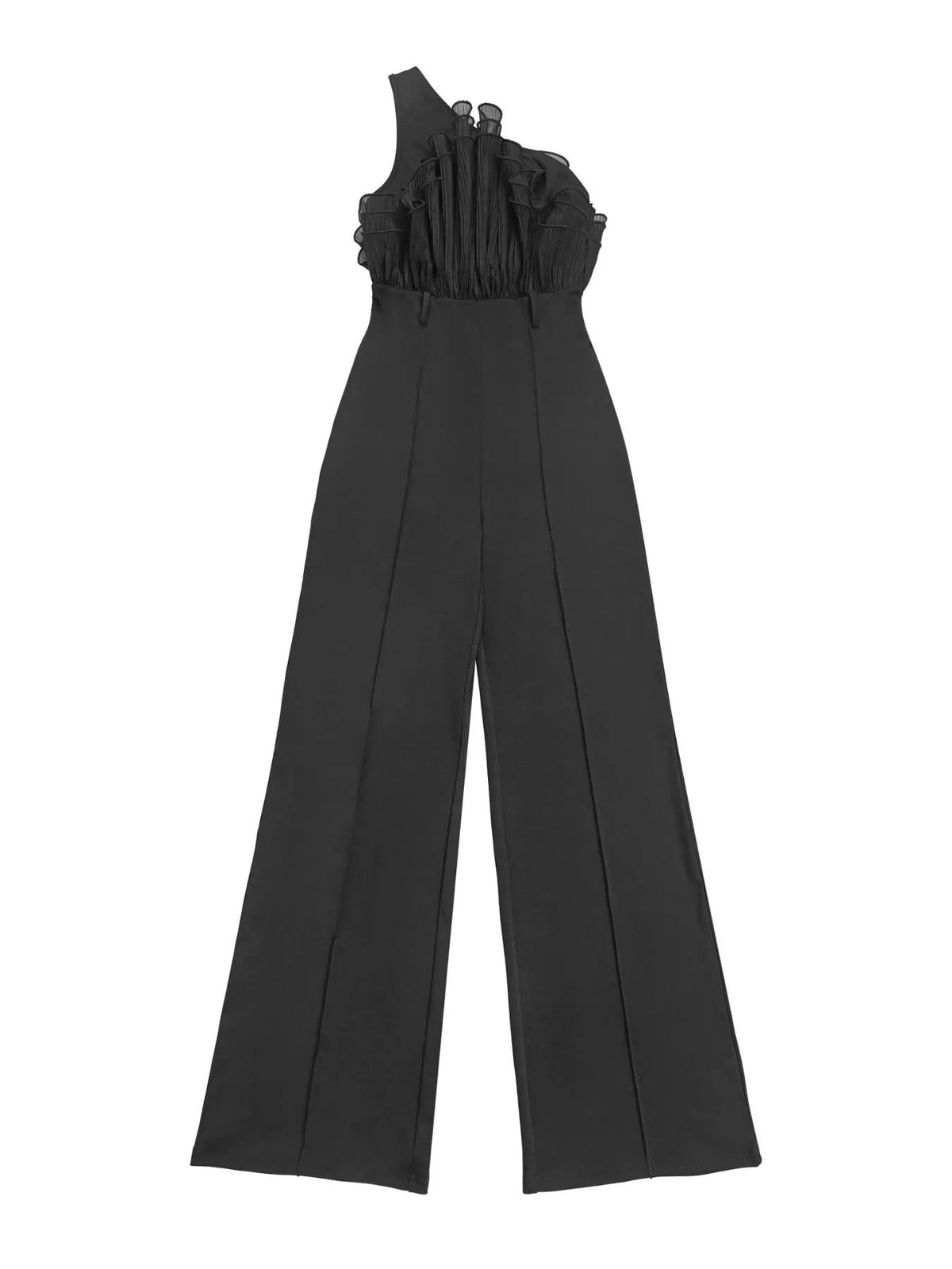 One-Shoulder Ruffled Wide-Leg Jumpsuit - Flip Flop Dynasty