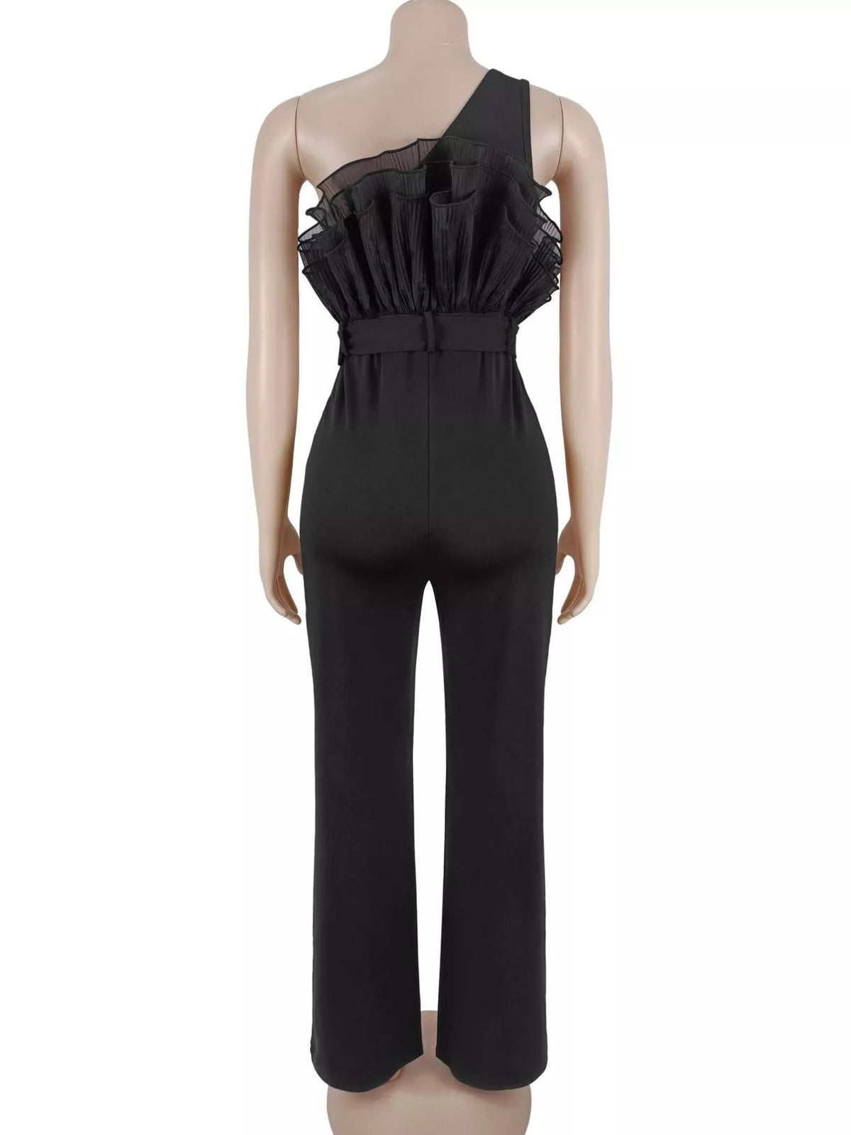 One-Shoulder Ruffled Wide-Leg Jumpsuit - Flip Flop Dynasty