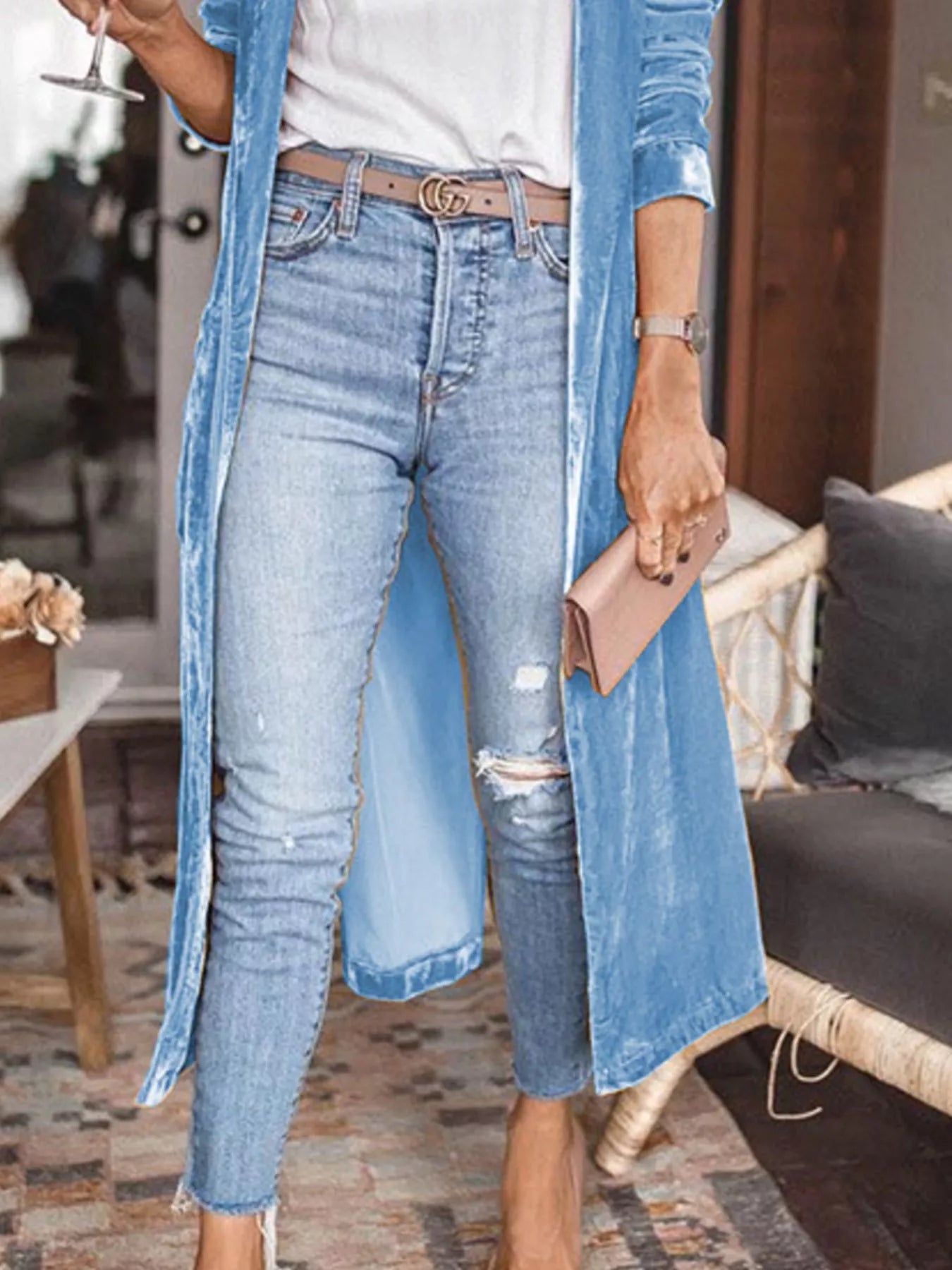 Open Front Long Sleeve Longline Cardigan - Flip Flop Dynasty