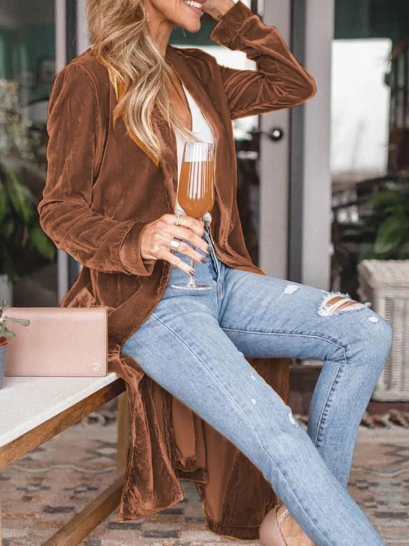 Open Front Long Sleeve Longline Cardigan - Flip Flop Dynasty