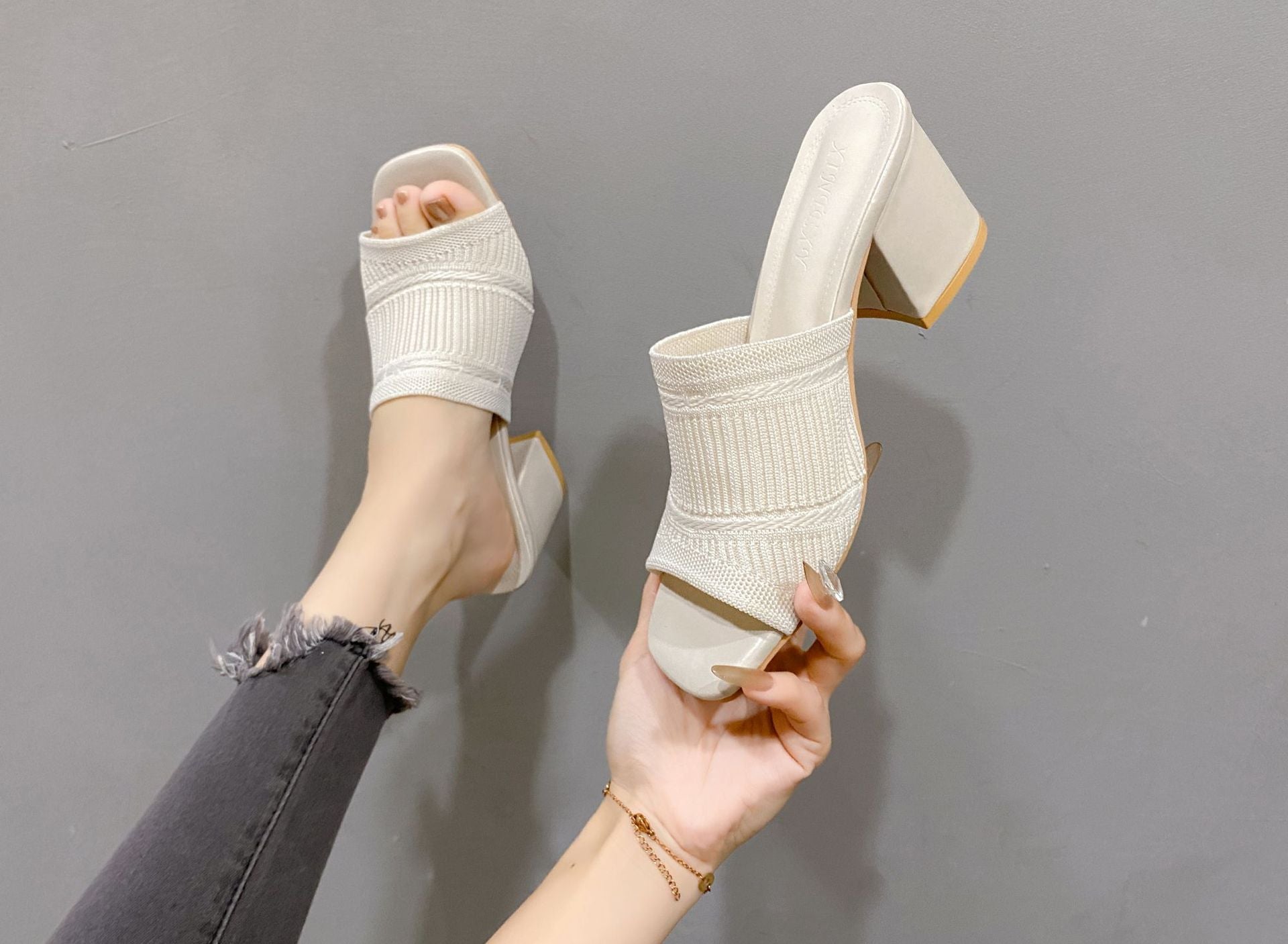 Open Toe Block Heels Sandals - Flip Flop Dynasty