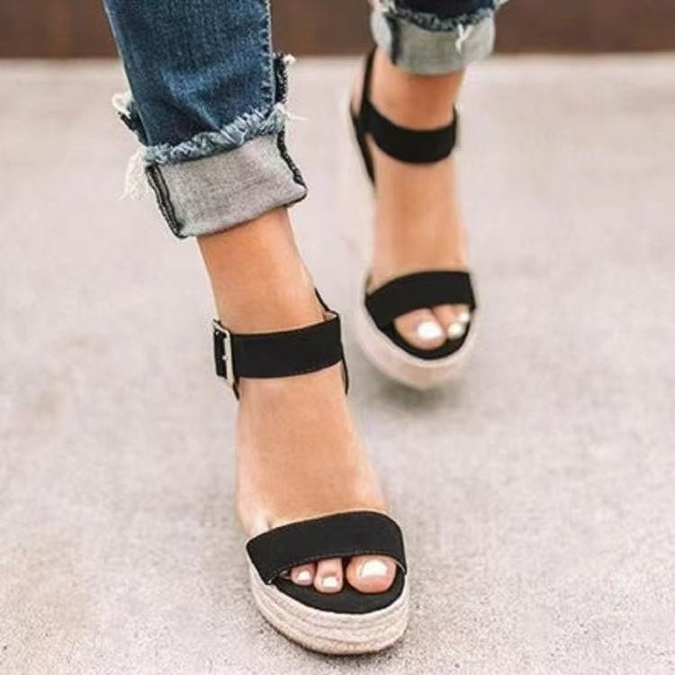 Open Toe High Heel Wedge Sandals - Flip Flop Dynasty