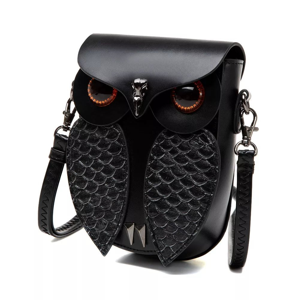 Owl Design Leather Crossbody Bag - Flip Flop Dynasty
