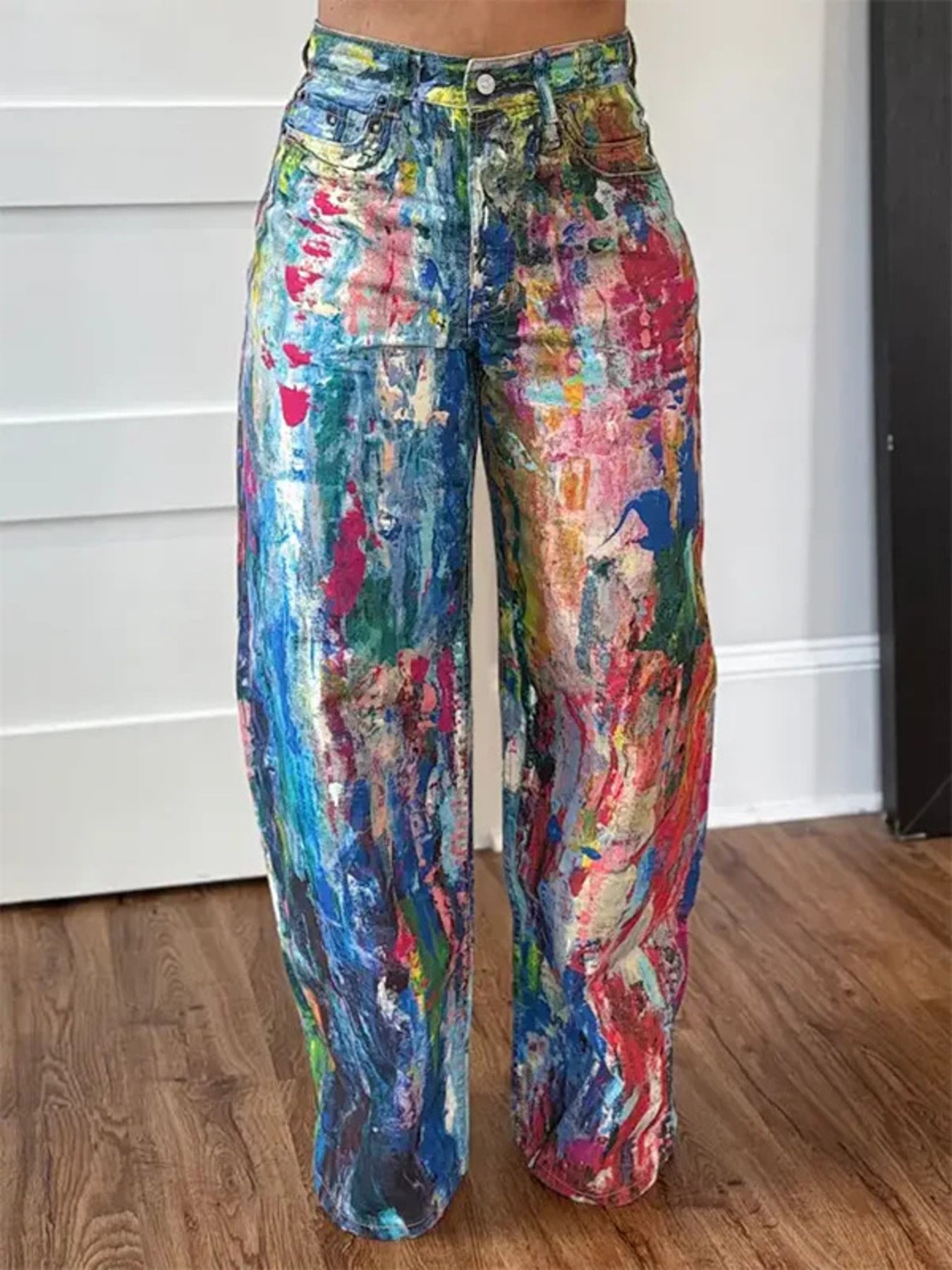 Painted Wide Leg Pants - Flip Flop Dynasty