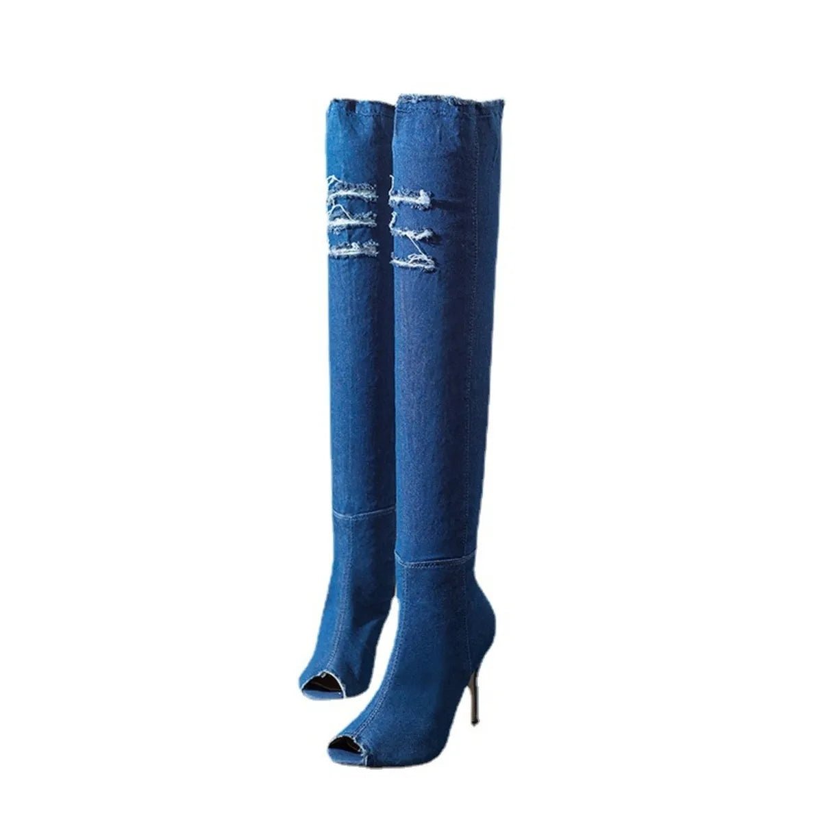 Peep Toe Stiletto Boots - Flip Flop Dynasty