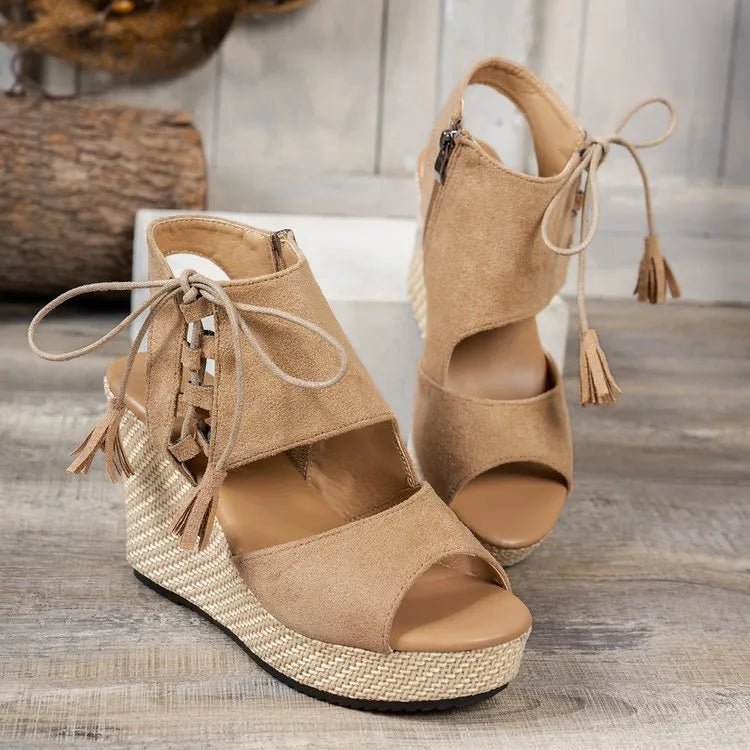 Peep Toe Wedge Sandals - Flip Flop Dynasty