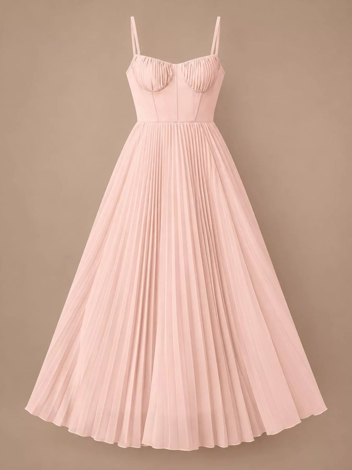 Pleated Sweetheart Neck Midi Dress - Flip Flop Dynasty