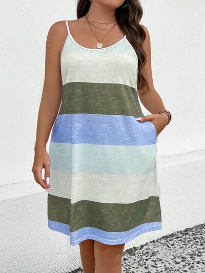 Plus Size Color Block Scoop Neck Mini Dress - Flip Flop Dynasty