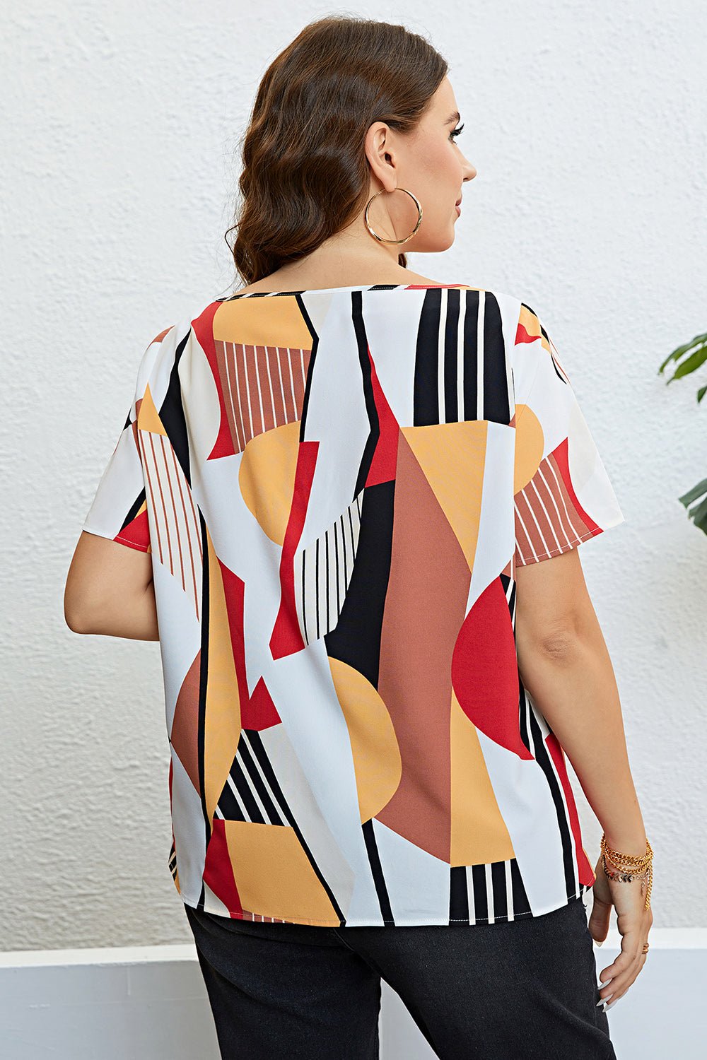 Plus Size Cutout Short Sleeve Blouse - Flip Flop Dynasty