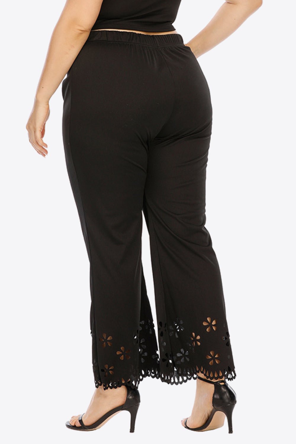 Plus Size Openwork Elastic Waist Pants - Flip Flop Dynasty