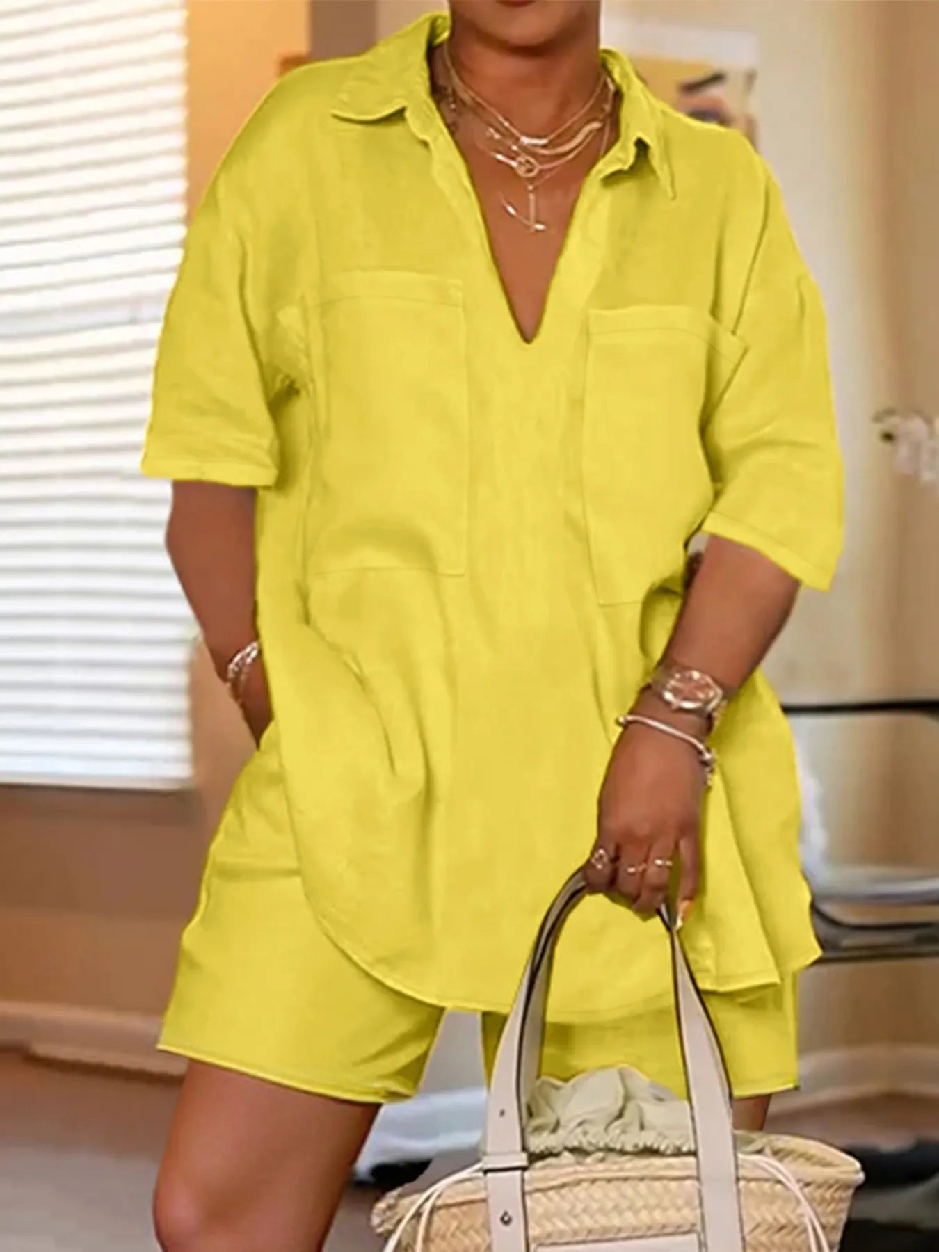 Plus Size Short Sleeve Top and Shorts Set - Flip Flop Dynasty