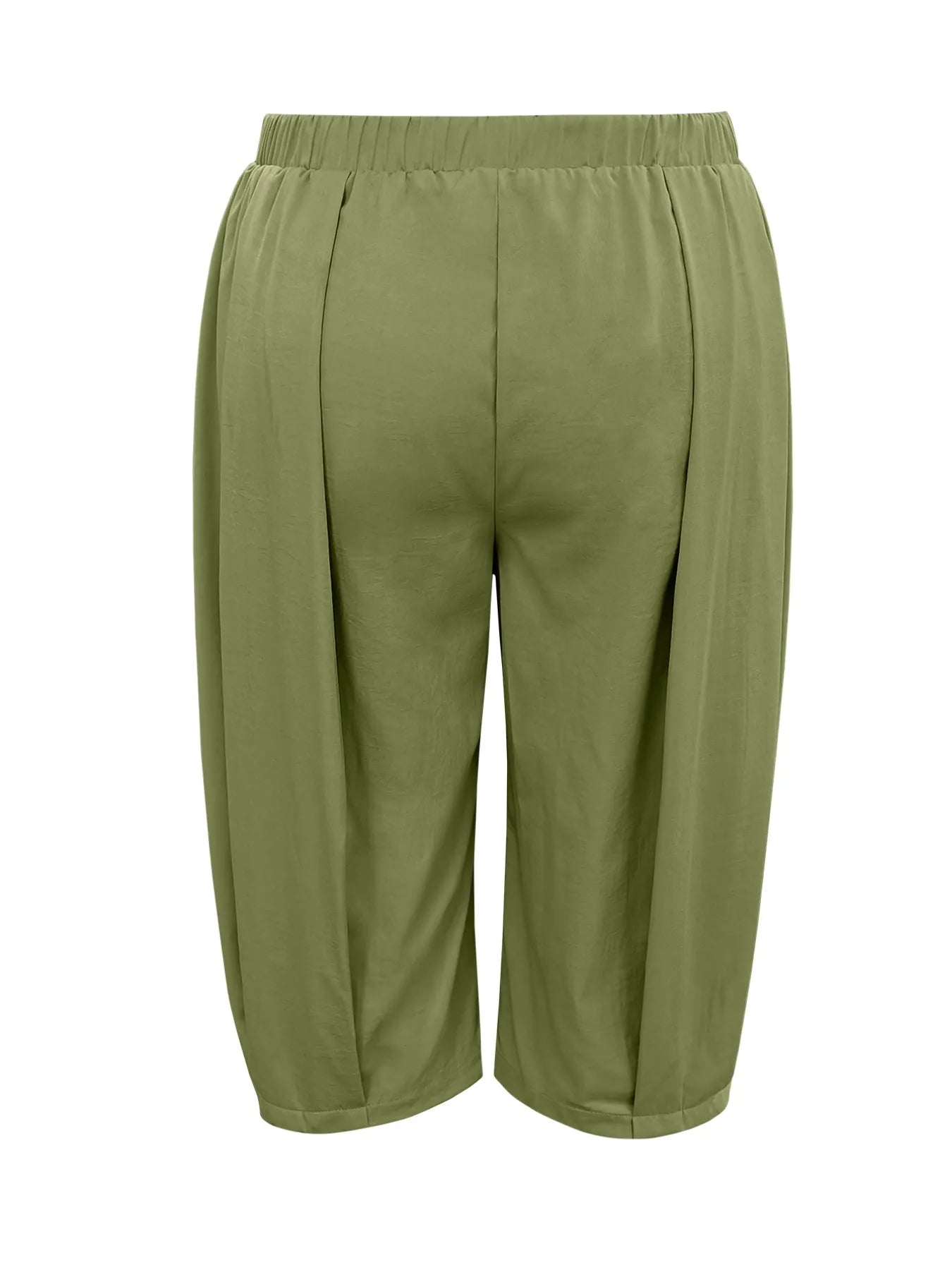Plus Size Wide Leg Pleated Detail Cropped Pants - Flip Flop Dynasty