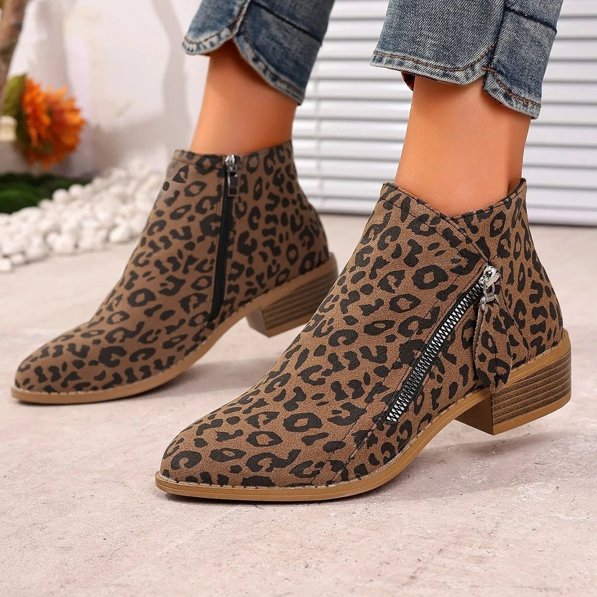 Point Toe Block Heels Boots - Flip Flop Dynasty