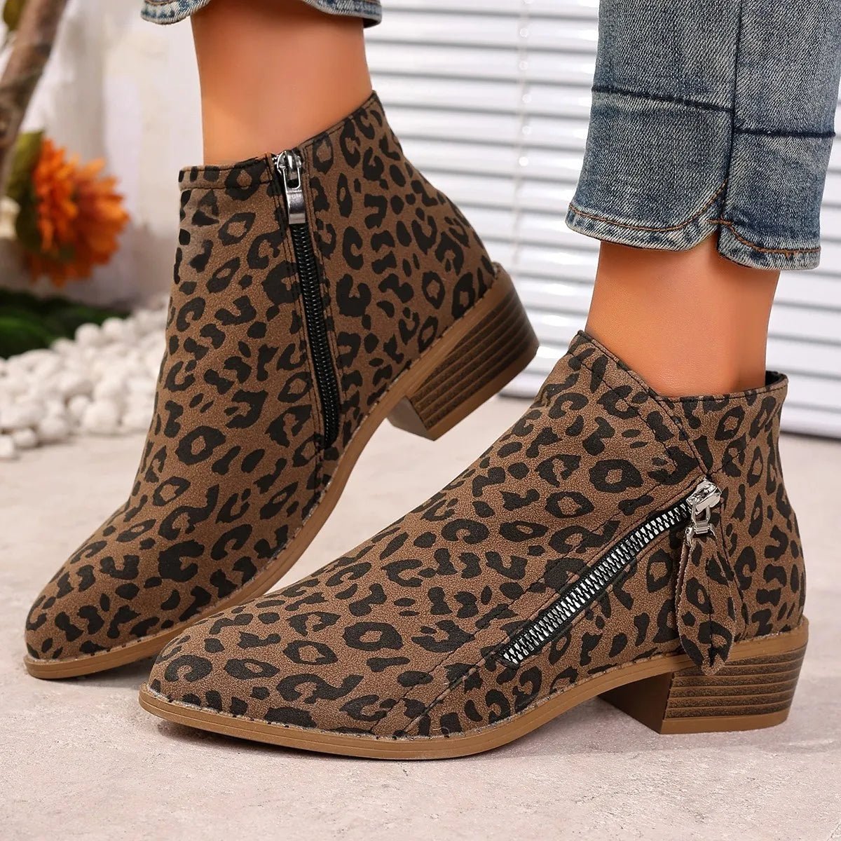 Point Toe Block Heels Boots - Flip Flop Dynasty