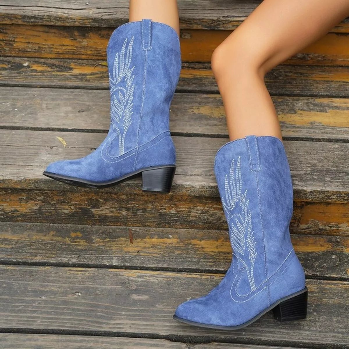 Point Toe Block Heels Boots - Flip Flop Dynasty