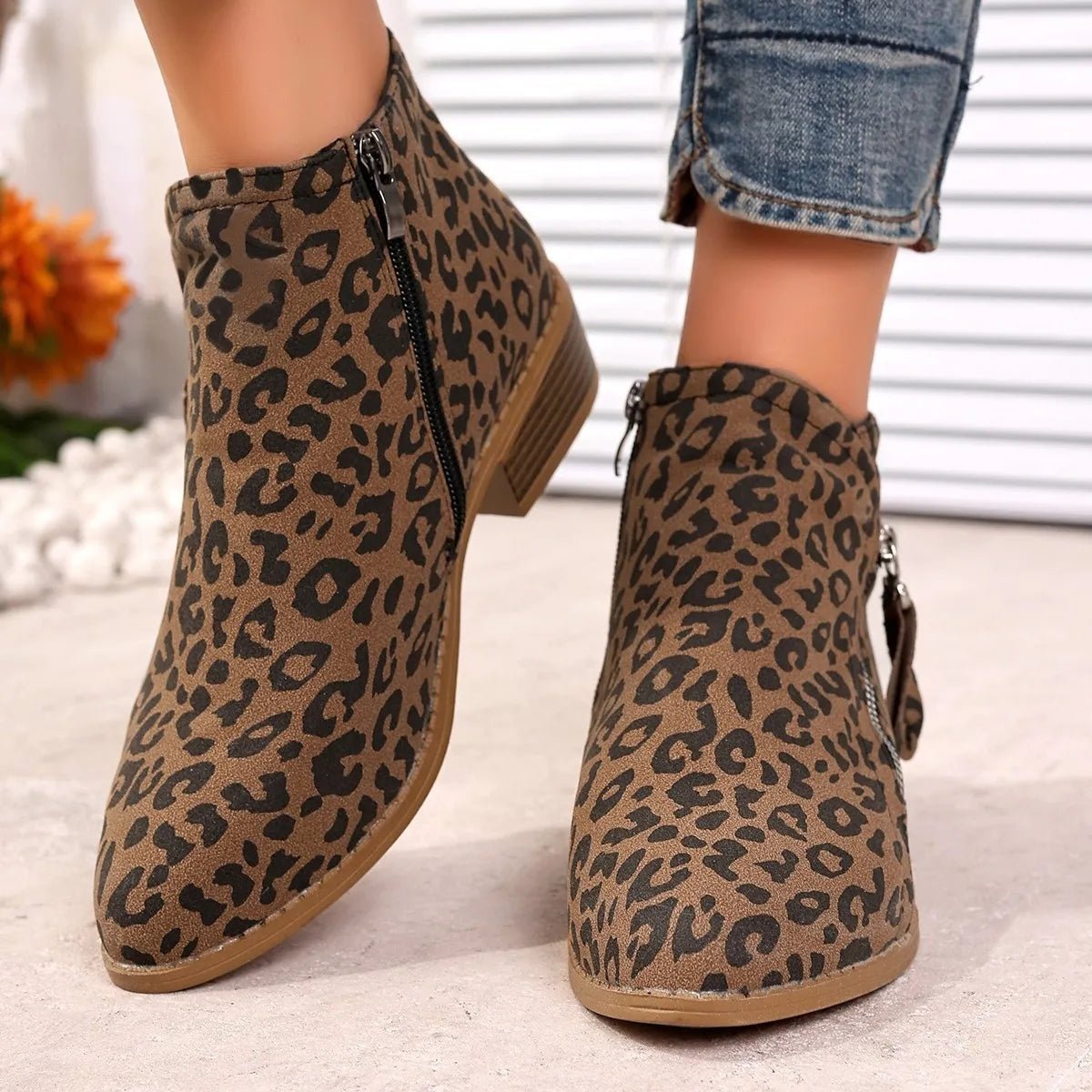 Point Toe Block Heels Boots - Flip Flop Dynasty