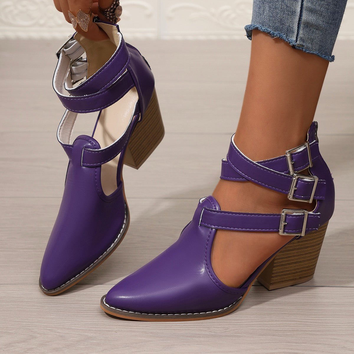 Point Toe Block Heels Pumps - Flip Flop Dynasty